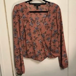 Flowery Surplice Top